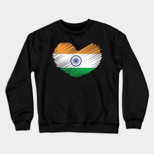 India Flag Heart Design Crewneck Sweatshirt